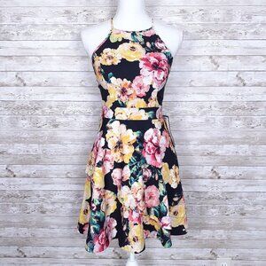 Speechless Floral Dress Sz 3 High Neck Fit And Flare 954